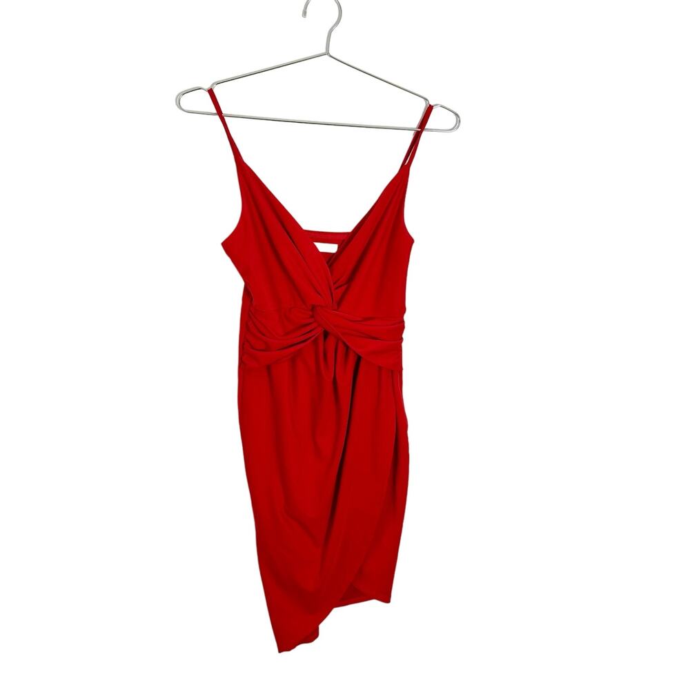 Hello Molly Bodycon Knee-Length Dress Red Knot Front sz M - Picture 1 of 10